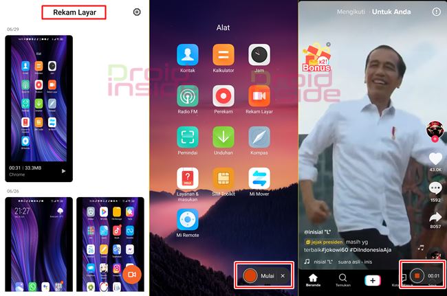 merekam layar tiktok yang diprivate