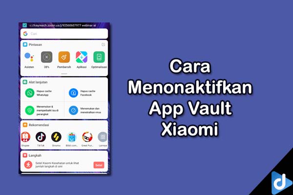 Tips Menonaktifkan App Vault Xiaomi