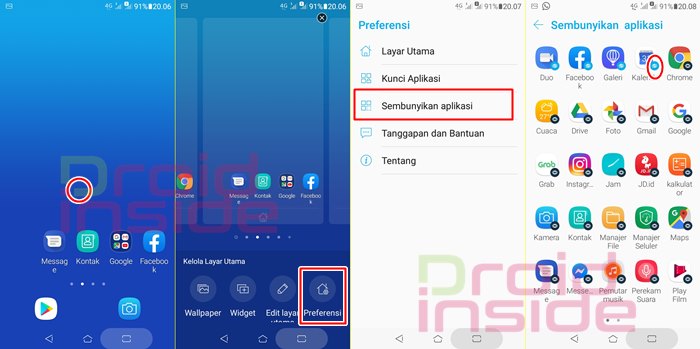 cara sembunyikan aplikasi hp asus