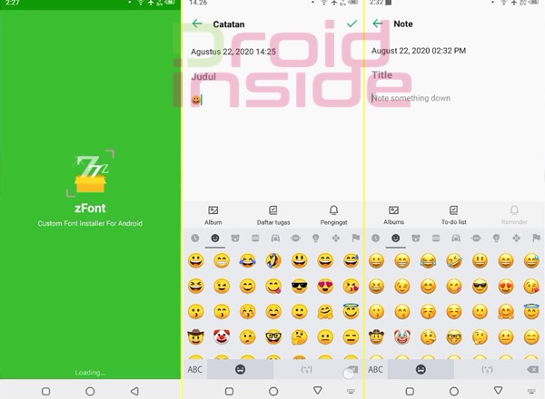emoji iphone untuk infinix dengan zfont