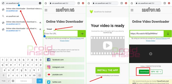 cara download video facebook tanpa aplikasi tambahan