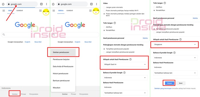 google sg indonesia ubah wilayah