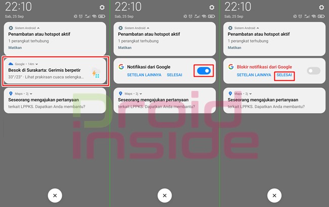 cara menghilangkan notifikasi cuaca di android