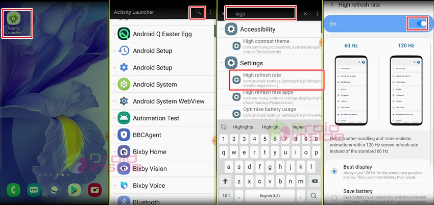 cara mengubah refresh rate android samsung activity launcher