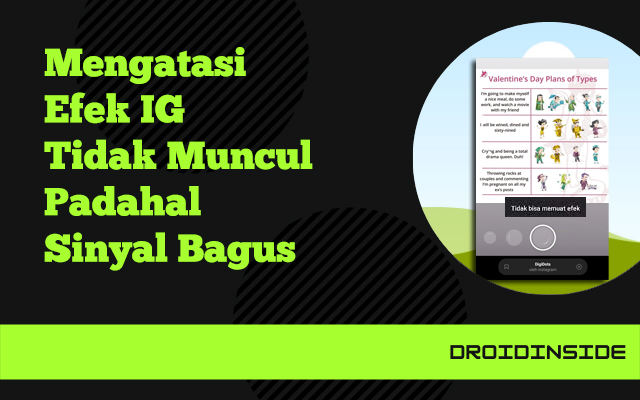 efek IG tidak muncul padahal sinyal bagus