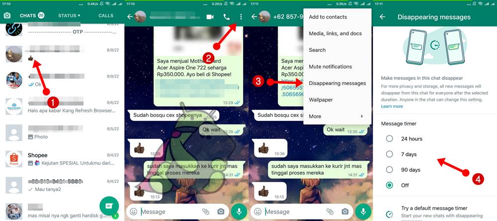 Cara Menggunakan Fitur Disappearing Messages WhatsApp