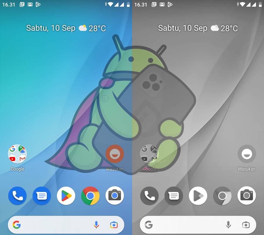 Warna vs hitam putih android one