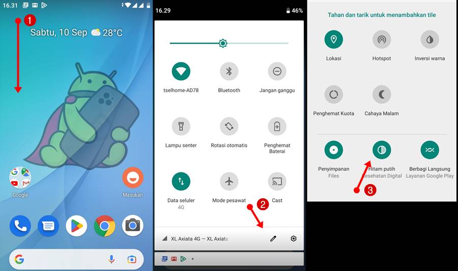 Cara Mengaktifkan Mode Hitam Putih Xiaomi Android ONE