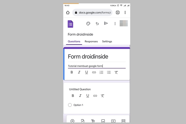 Cara Membuat Google Form di HP
