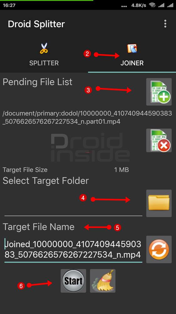 Cara Join atau menggabungkan atau Menyatukan file menjadi satu file utuh di android