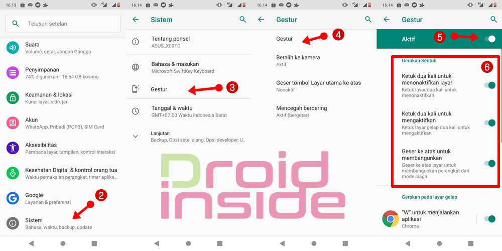 Bagaimana Cara Mengaktifkan Fitur Ketuk Dua Kali pada ASUS Zenfone Max Pro M1 Android One Android Versi 9