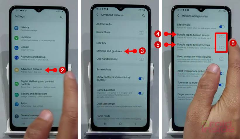 Cara mengaktifkan ketuk layar 2 kali di Samsung A03 Core